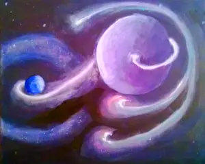 Painting by Wendy Webster - Linked Planets