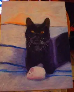 Painting by Wendy Webster - Schooiertje the Cat