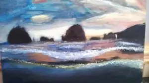 Painting by Wendy Webster - The Sea Coming in